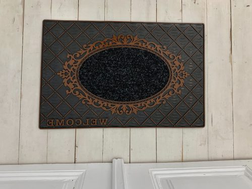 Loft Design Welcome bronzová oválna pogumovaná rohožka 45x75cm