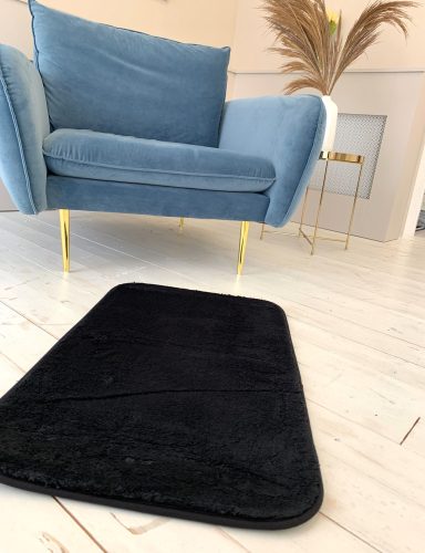Palermo Shaggy čierny kúpeľňový koberec 50x80cm