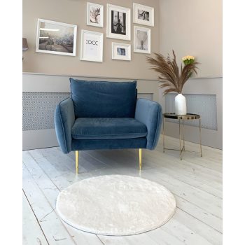 Palermo Shaggy okrúhly 252 biely koberec 252 67x67