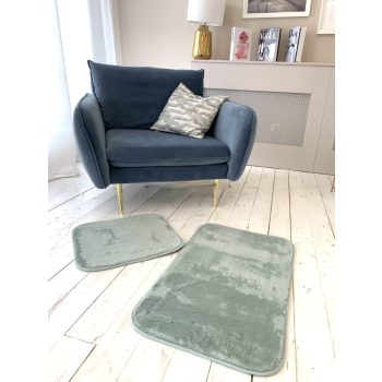   Palermo Shaggy kúpeľňový zelený set kobercov 50x80 a 50x40