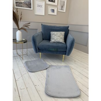   Palermo Shaggy kúpeľňový sivý set kobercov 50x80 a 50x40