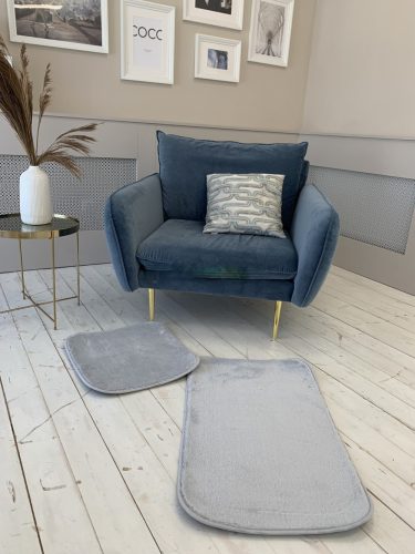 Palermo Shaggy kúpeľňový sivý set kobercov 50x80 a 50x40