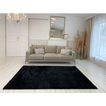 Dubai extra mäkký čierny shaggy koberec 120x170cm  