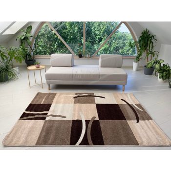 Wave 4771 moderný béžový koberec 60x110 cm