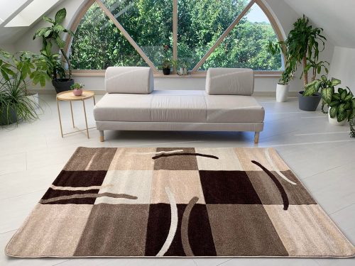 Wave 4771 moderný béžový koberec 60x110 cm