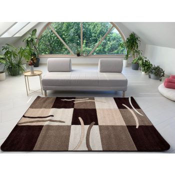 Wave 4771 moderný hnedý koberec 60x110 cm