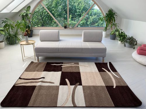 Wave 4771 moderný hnedý koberec 80x150 cm