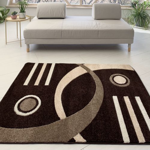 Wave 4801 moderný hnedý koberec 160x230 cm