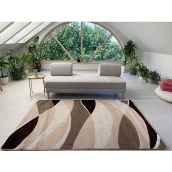 Wave 4803 moderný béžový koberec 40x70 cm