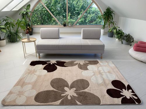 Wave 4808 moderný béžový koberec 40x70 cm