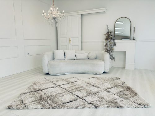 Chicago Shaggy  555A biely-béžový koberec60x110 cm