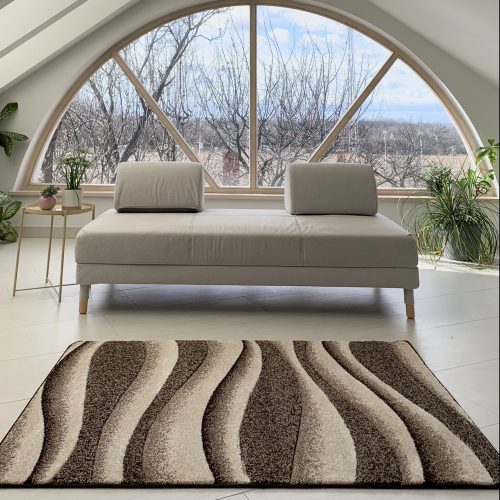 Wave 6885 moderný hnedý koberec 160x230 cm