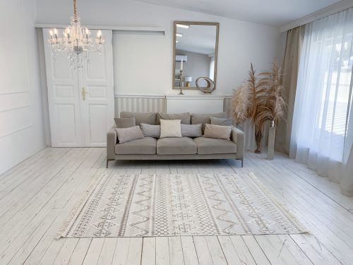 Bella béžový 9116 Handrový (tkaný) koberec 80x150cm