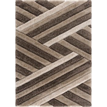   Kiara 3d Shaggy 5cm P302E béžový-hnedý koberec  160x220 cm