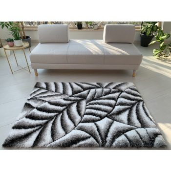 Kiara 3d Shaggy 5cm 502A sivý-čierny koberec 120x170