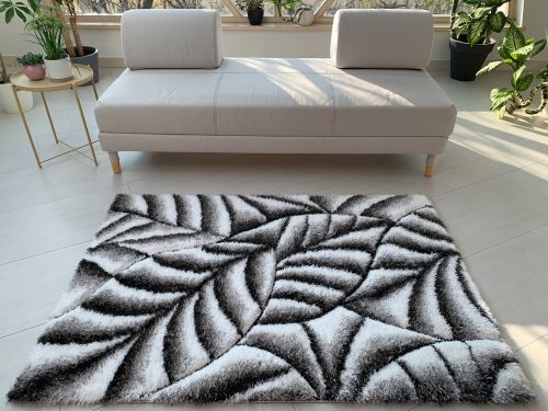 Kiara 3d Shaggy 5cm 502A sivý-čierny koberec 160x220 