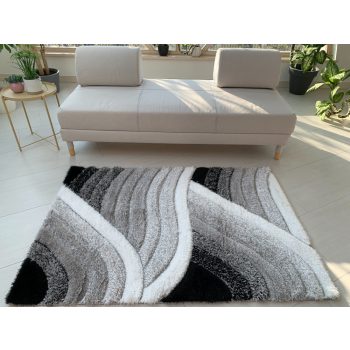 Kiara 3d Shaggy 5cm 482  sivý-biely koberec 120x170