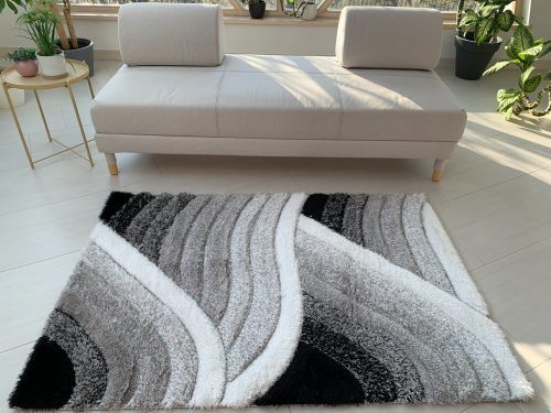 Kiara 3d Shaggy 5cm 482  sivý-biely koberec  160x220 