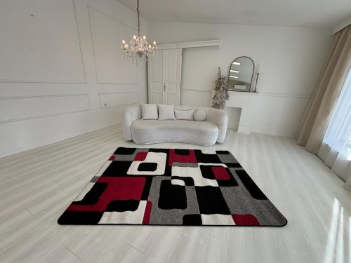 Manhattan čierny-červený vzorovaný koberec 0196  120x170