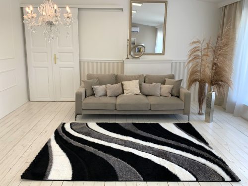 Fluffy 3070 sivý 3D shaggy koberec 40x70