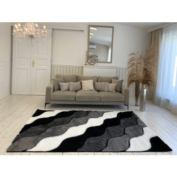 Fluffy 3071 sivý 3D shaggy koberec 40x70