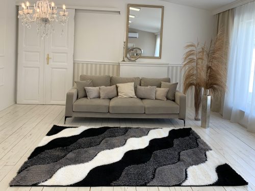 Fluffy 3071 sivý 3D shaggy koberec 40x70