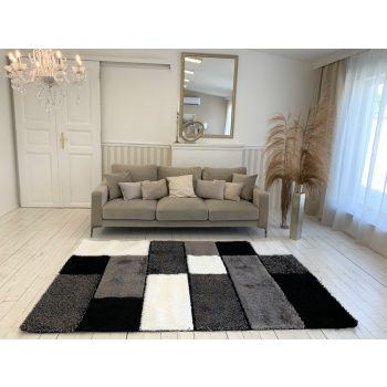 Fluffy 3072 sivý 3D shaggy koberec 40x70