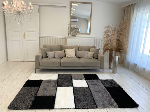 Fluffy 3072 sivý 3D shaggy koberec 40x70