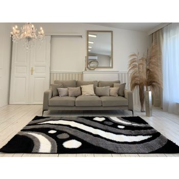 Fluffy 5094 sivý 3D shaggy koberec 40x70