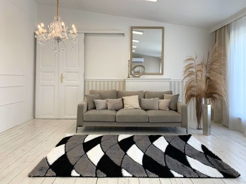 Fluffy 7378 sivý 3D shaggy koberec 40x70