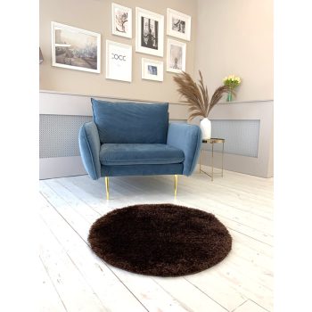 Dream okrúhly shaggy koberec hnedý 120x120 cm