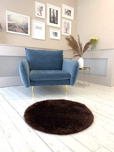 Dream okrúhly shaggy koberec hnedý 120x120 cm