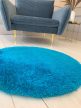 Dream okrúhly shaggy modrý koberec 160x160 cm