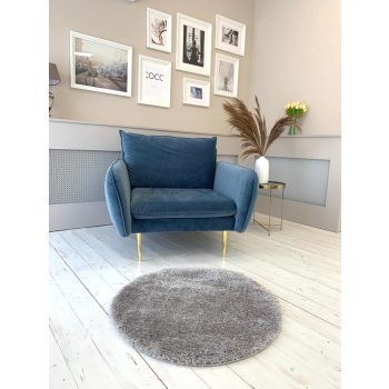 Dream okrúhly shaggy koberec sivý 120x120 cm