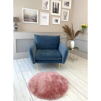 Dream okrúhly shaggy koberec ružový 120x120 cm