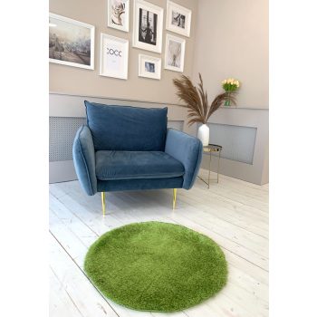 Dream okrúhly shaggy koberec zelený 120x120 cm