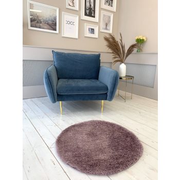 Dream okrúhly shaggy koberec fialový 120x120 cm