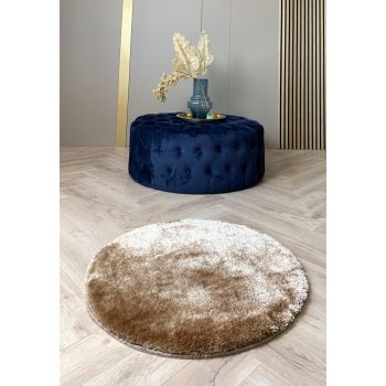 Supreme 2321 okrúhly tmavohnedý, shaggy koberec 67x67 cm