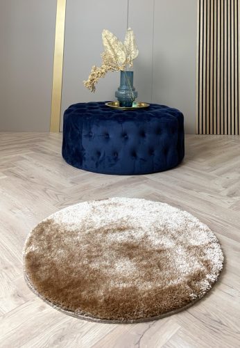 Supreme 2321 okrúhly tmavohnedý, shaggy koberec 67x67 cm