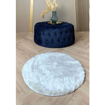 Supreme 2324 okrúhly biely, shaggy koberec 67x67 cm