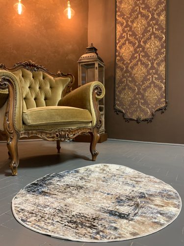 80x80 CM okrúhly krémový protišmykový koberec 