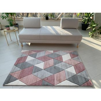   Rainbow s kosoštvorcovým vzorom, púdrový-sivý koberec 40x70