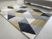 Rainbow s kosoštvorcovým vzorom, žltý-sivý koberec  120x170cm