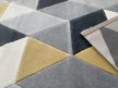 Rainbow s kosoštvorcovým vzorom, žltý-sivý koberec  120x170cm