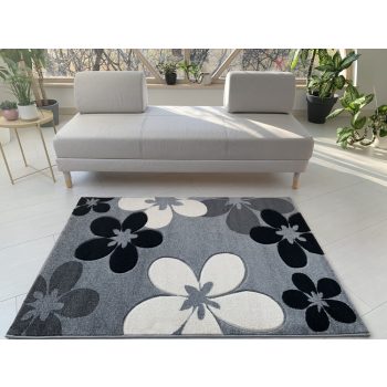 Pearl sivý s kvetinovým vzorom (Grey) koberec  150x230