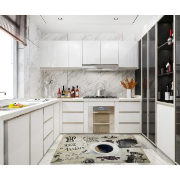 Kuchynský koberec 2835 béžový vzorovaný 60x180 cm