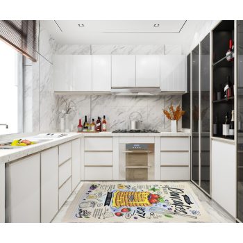 Kuchynský koberec 39770 béžový vzorovaný 60x180 cm