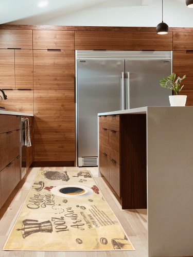 Béžový Kuchynský koberec s kávovým vzorom 67x150 cm