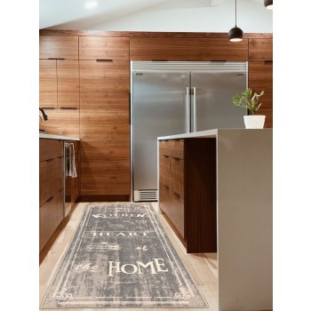 Kuchynský koberec sivý biely 67x150 cm