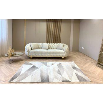   Madrid 8081 s abstrakným vzorom, béžový set kobercov 80 cm